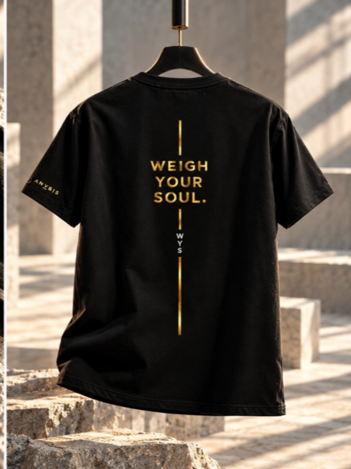 WYS-01 T-shirt back with WEIGH YOUR SOUL design